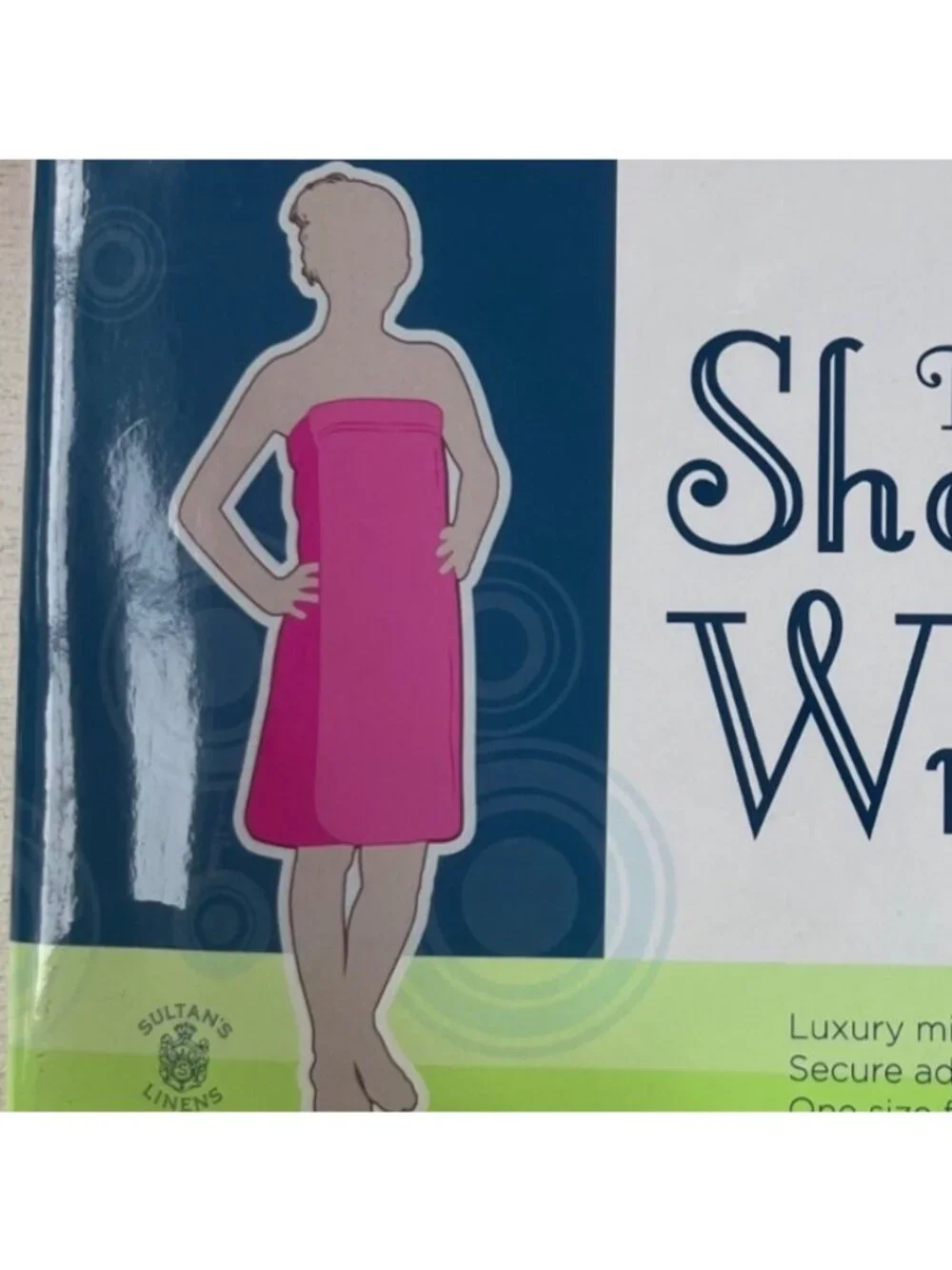 Towel Shower Wrap Microfiber Fleece Adjustable Closure Pink 27.5